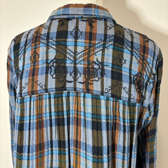 Free People Magical Plaid Embroidered Shirt - Picture 9 of 10